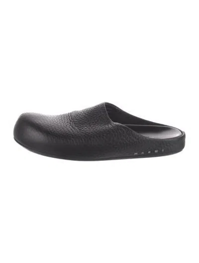 Pre-owned Marni Leather Mules In Black