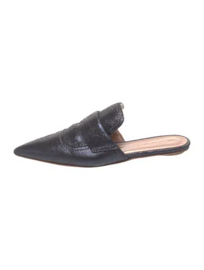 Pre-owned Marni Leather Mules In Blue/metallic