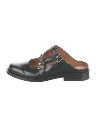 Pre-owned Marni Leather Mules In Green