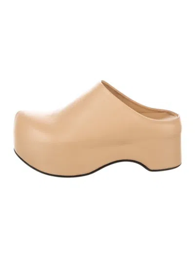 Pre-owned Marni Leather Mules In Neutrals