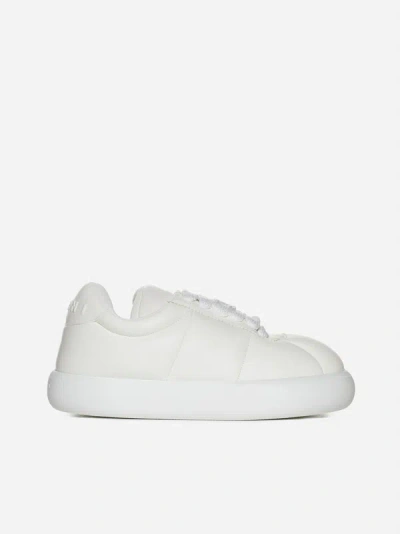 Marni Leather Trainers In Lily White