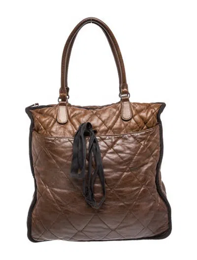 Pre-owned Marni Leather Tote In Black/brown