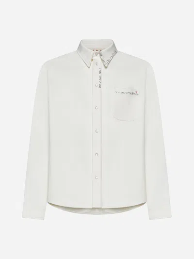 Marni Logo Cotton Shirt In White
