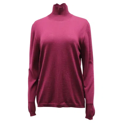 Pre-owned Marni Long Sleeve Turtleneck Sweater In Maroon Wool In Red