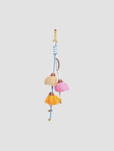 Marni Men's Woven Flower Bag Charm In Multi