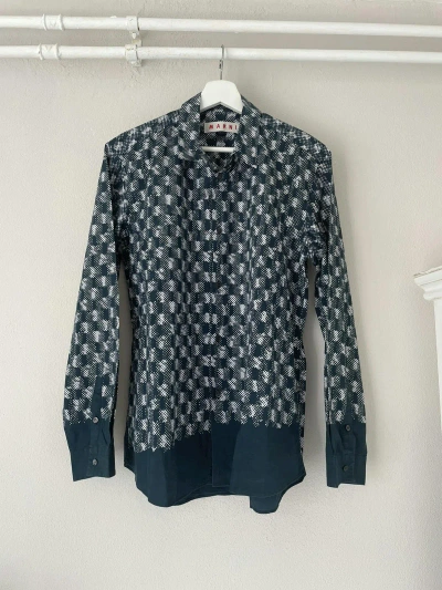 Pre-owned Marni Print Shirt In Navy