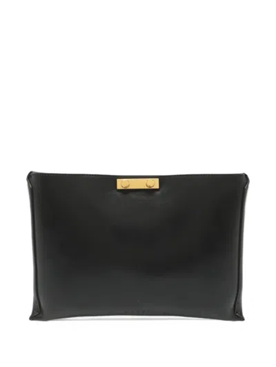 Pre-owned Marni Pushlock Clutch Bag In Black