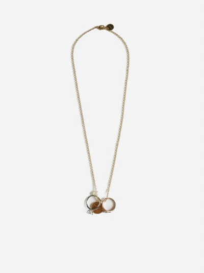 Marni Rings Pendant Chain Necklace In Deep Gold