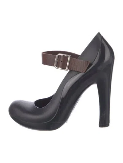 Pre-owned Marni Rubber Mary Jane Flats In Blue