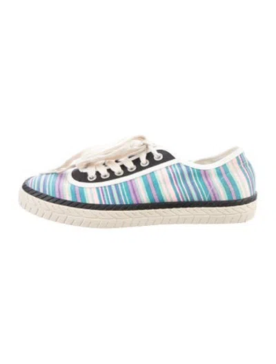 Pre-owned Marni Striped Sneakers In Blue/pink