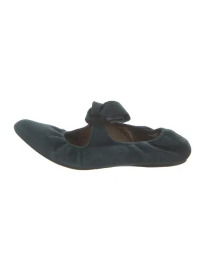 Pre-owned Marni Suede Ballet Flats In Blue
