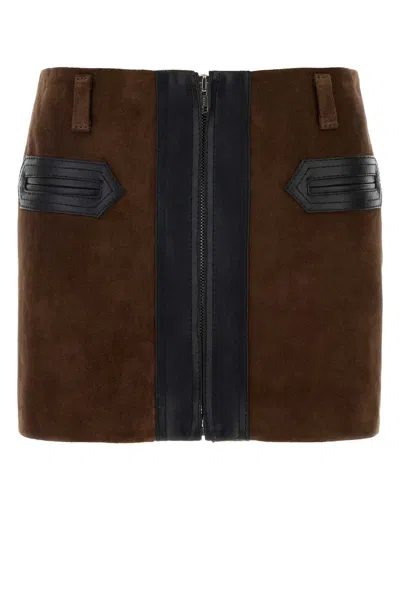 Marni Suede Mini Skirt In Brown