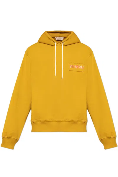 Marni Sweatshirt With Logo In Yellow