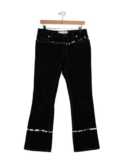 Pre-owned Marni Tie-dye Print Flared Pants In Black