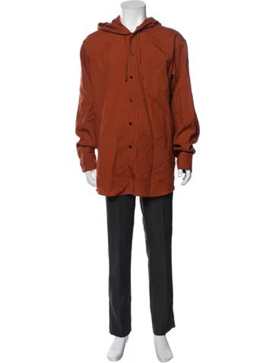 Pre-owned Marni Virgin Wool Long Sleeve Shirt In Orange