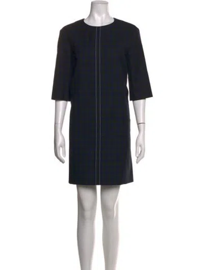 Pre-owned Marni Virgin Wool Mini Dress In Blue