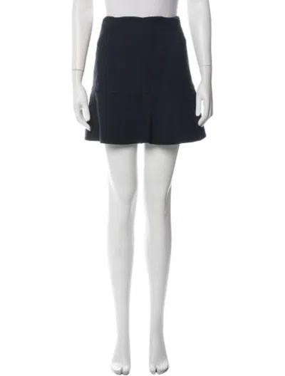 Pre-owned Marni Virgin Wool Mini Skirt In Black/blue