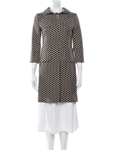 Pre-owned Marni Virgin Wool Polka Dot Print Coat In Grey/neutrals