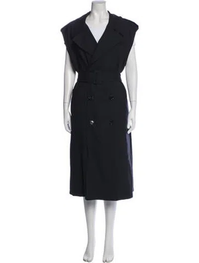 Pre-owned Marni Virgin Wool Trench Coat In Blue
