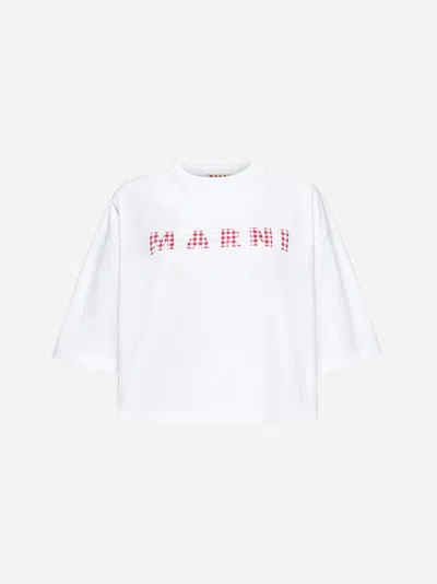 Marni White Jersey Logo T-shirt