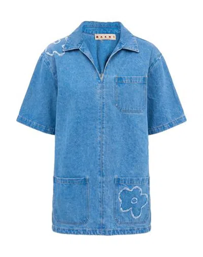 Marni Woman Mini Dress Blue Size 2 Cotton
