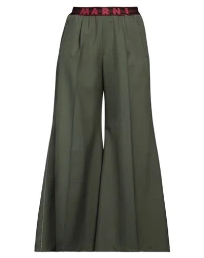 Marni Woman Pants Military Green Size 6 Virgin Wool