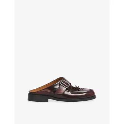Marni Womens Bambi Buckle Leather Sabot Mules Zp284 Eur 38/5 Uk
