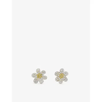 Marni Womens  Daisy Pavé Brass Stud Earrings In 00y50
