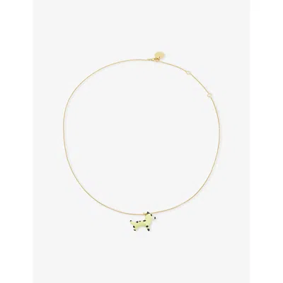 Marni Womens  Enamelled Dog Charm Brass Necklac In 00c16