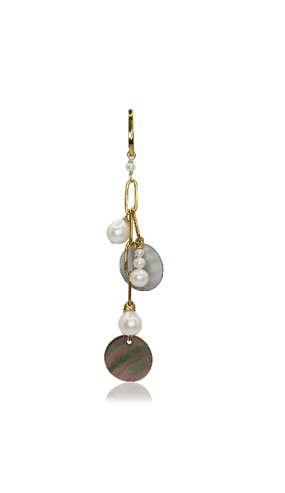 Marquise Swim Women's Gold / White / Brown Bikini Charm - Mirage White Pearl & Gold In Multi