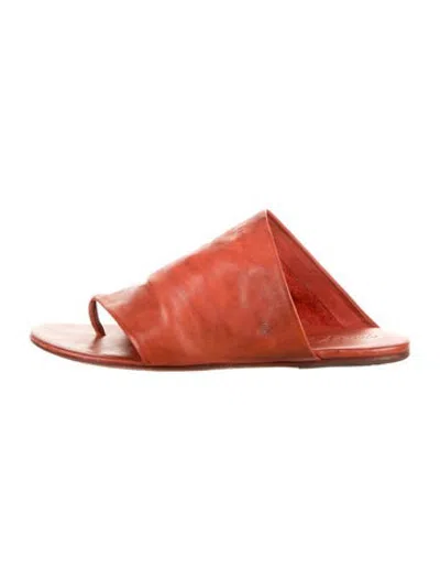 Pre-owned Marsèll Leather Slides In Red