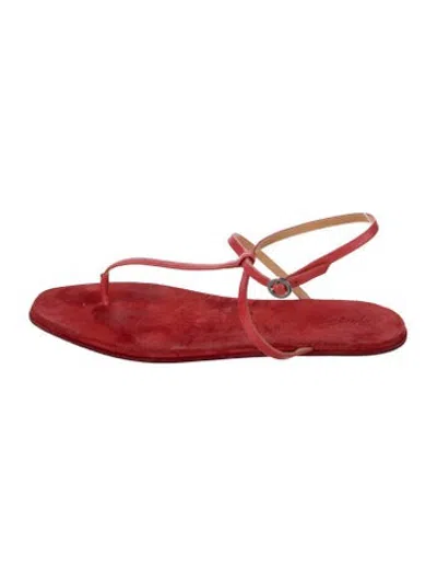 Pre-owned Marsèll Suede Flats In Red