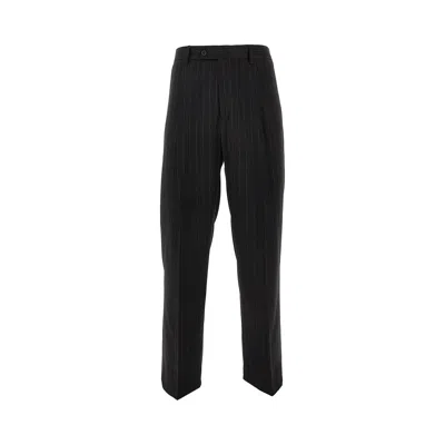 Marsēm Marsem Pinstriped Twill Pants With Darts In Animal Print