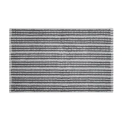 Martex Contrast Stripe Bath Rug In Gray