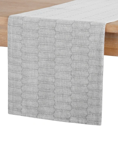 Martha Stewart Honeycomb Table Runner 15" X 72" In Charcoal Gray