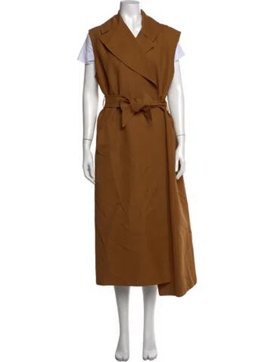 Pre-owned Martin Grant V-neck Long Dress In Brown
