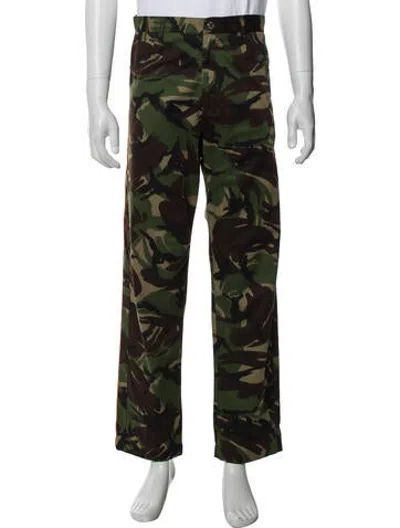 Pre-owned Martine Rose Camouflage Print Pants In Green