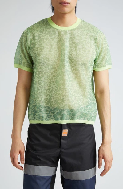 Martine Rose Granny T-shirt In Lime Floral