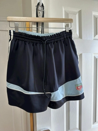 Pre-owned Martine Rose Reversible Football Shorts In Blue