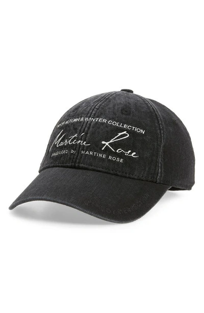 Martine Rose Signature Cap In Washed Black