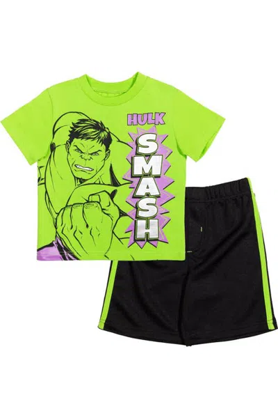 Marvel Avengers The Hulk 2-piece T-shirt And Mesh Shorts Set (toddler, Little Kid & Big Kid) In Multi