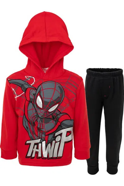 Marvel Kids'  Spider-man Fleece 2-piece Hoodie And Pants Set In Red