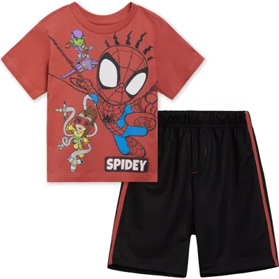 Marvel Spidey And His Amazing Friends 2-piece T-shirt And Mesh Shorts Set (toddler, Little Kid & Big In Multi