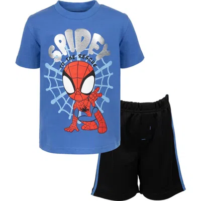 Marvel Spidey And His Amazing Friends 2-piece T-shirt And Mesh Shorts Set (toddler, Little Kid & Big In Blue