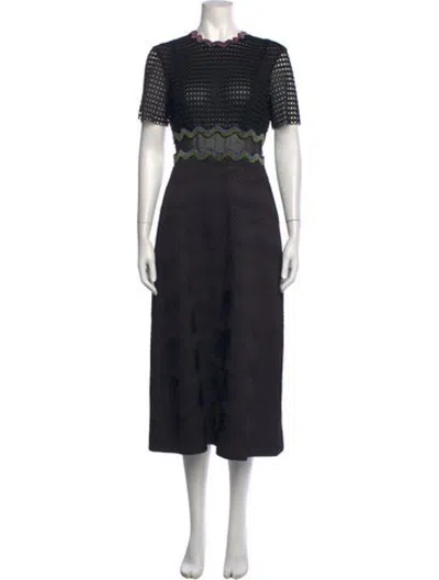 Pre-owned Mary Katrantzou Printed Midi Length Dress In Black