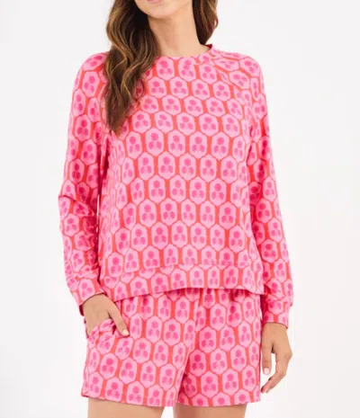 Mary Square Annie Rosette Pajama Short Set In Charm Pink In Multi