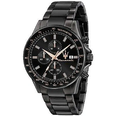 Pre-owned Maserati Watch  Challenge Chronograph Men's R8873640011 Steel Black 1 23/32in