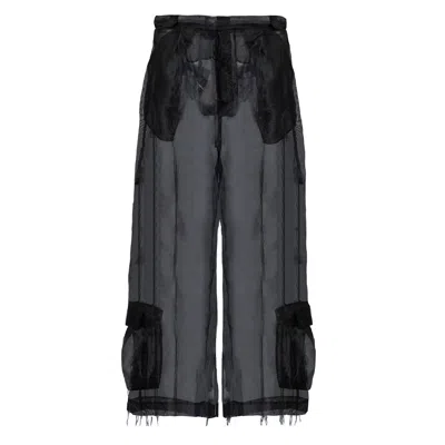 Mashat Black Organza Cargo Pants
