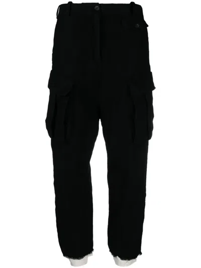 Masnada Cropped Cargo Trousers In Black