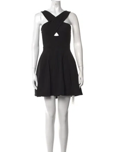 Pre-owned Mason Asymmetrical Mini Dress In Black